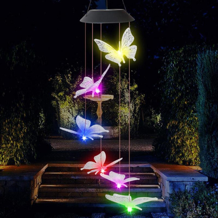 Light-Up Butterfly Wind Chimes - Butterfly Lovers Gifts