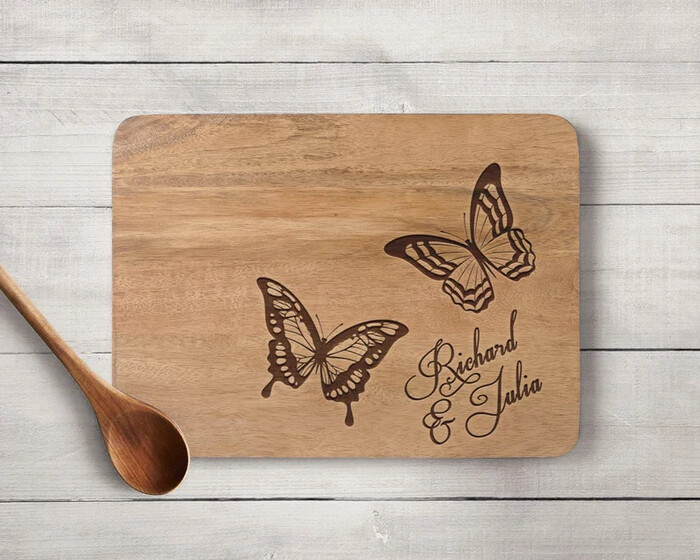 Personalized Butterfly Cutting Board - butterfly gifts for adults