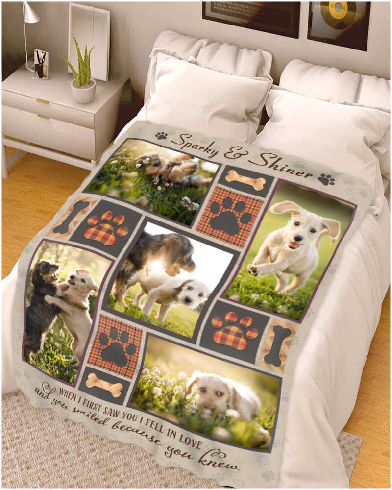 Christmas Gift For Dog Lover Personalized Pet Gift Fleece Blanket