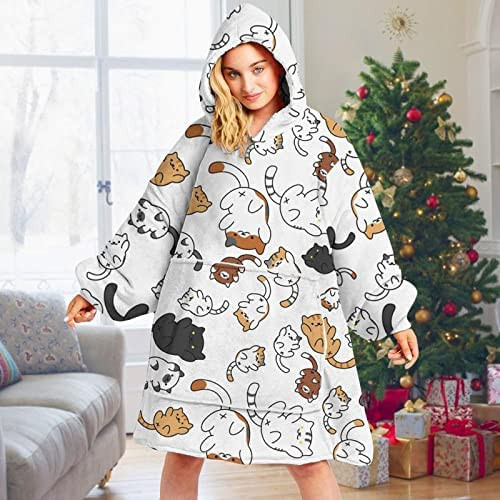 Wearable Hooded Blanket - gift ideas for cat lovers