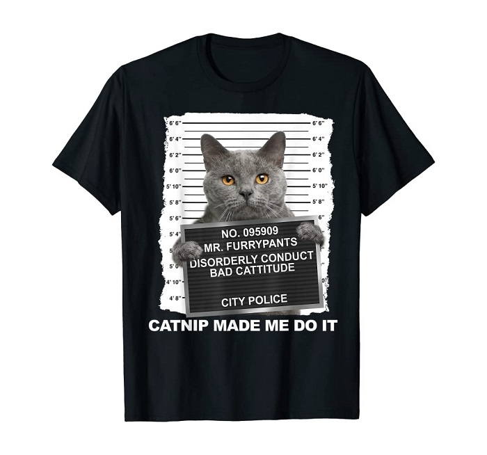 Cat-themed T-shirt - funny gifts for cat lover