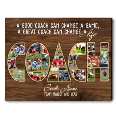 Personalized Coach Appreciation Gift Sports Coach Thank You Gift Photo Collage