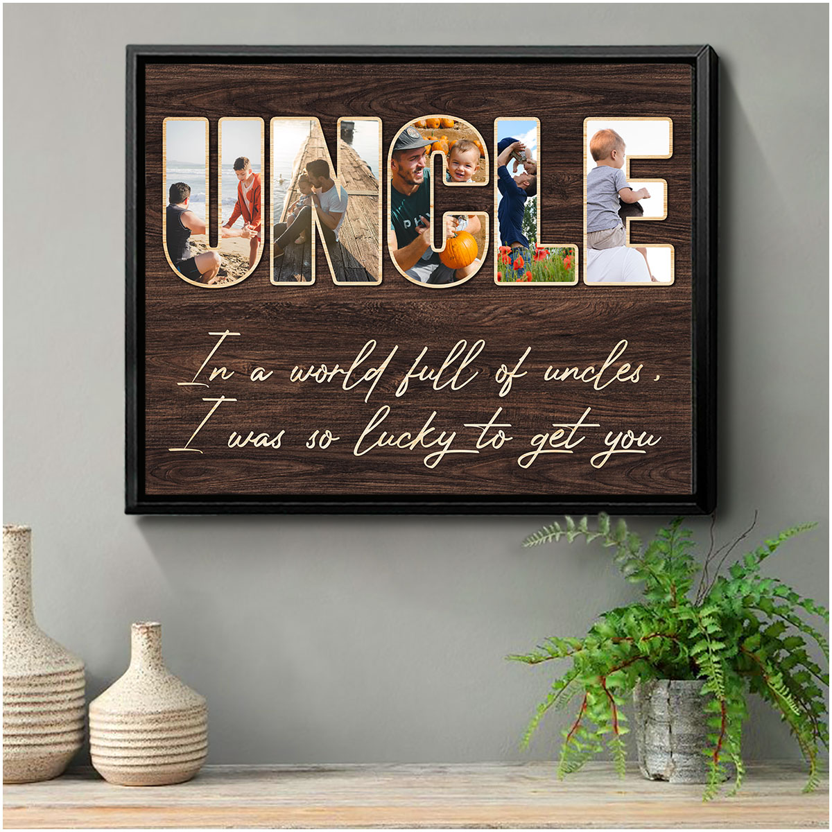 We Love You Uncle Photo Collage Canvas, Custom Gift For Uncle, Personalized  Gifts For Uncle With Names - Best Personalized Gifts For Everyone