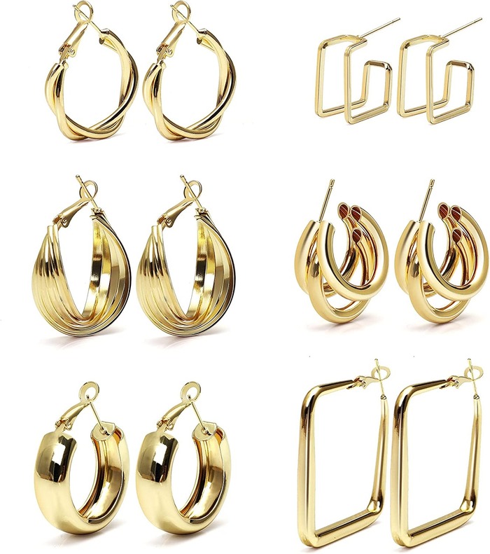 Christmas Gifts For Women - Earrings In Chunky Gold Hoop