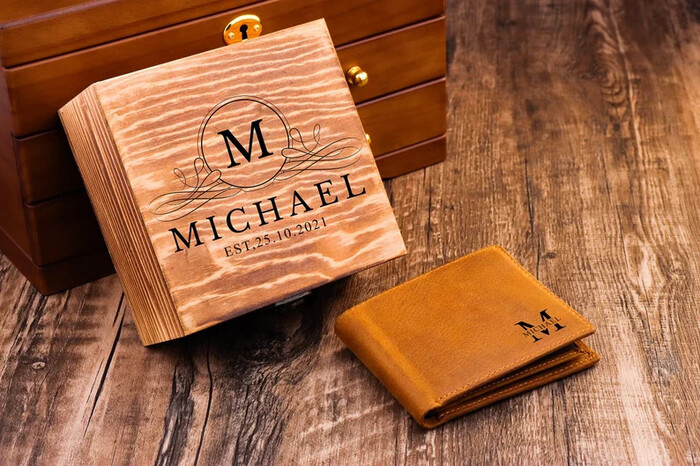 Engraved Leather Wallet - good gifts for a grandpa