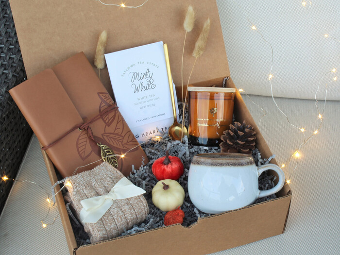 Autumn Cozy Box - gift basket ideas for Grandpa