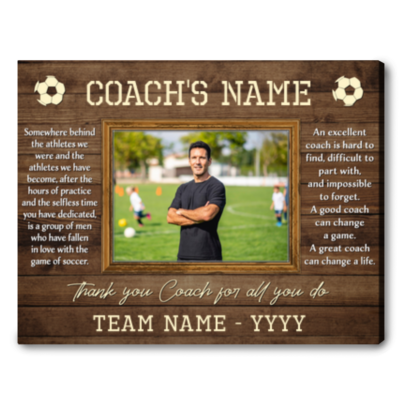 Personalized Gift Idea For Soccer Coach Thank Coach Canvas Print