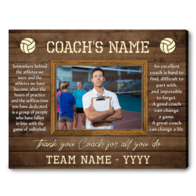 Personalized Gift Idea For Volleyball Coach Thank Coach Canvas Print