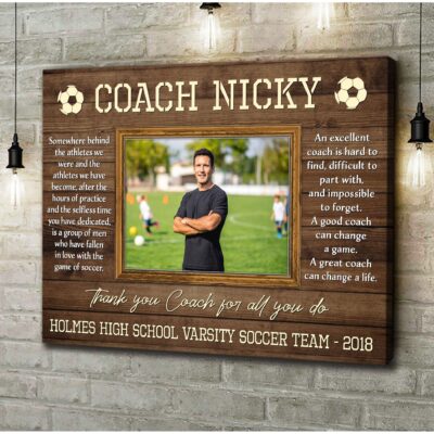 Personalized Gift Idea For Soccer Coach Thank Coach Canvas Print 01