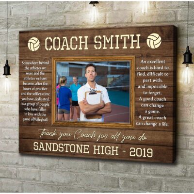 Personalized Gift Idea For Volleyball Coach Thank Coach Canvas Print 01