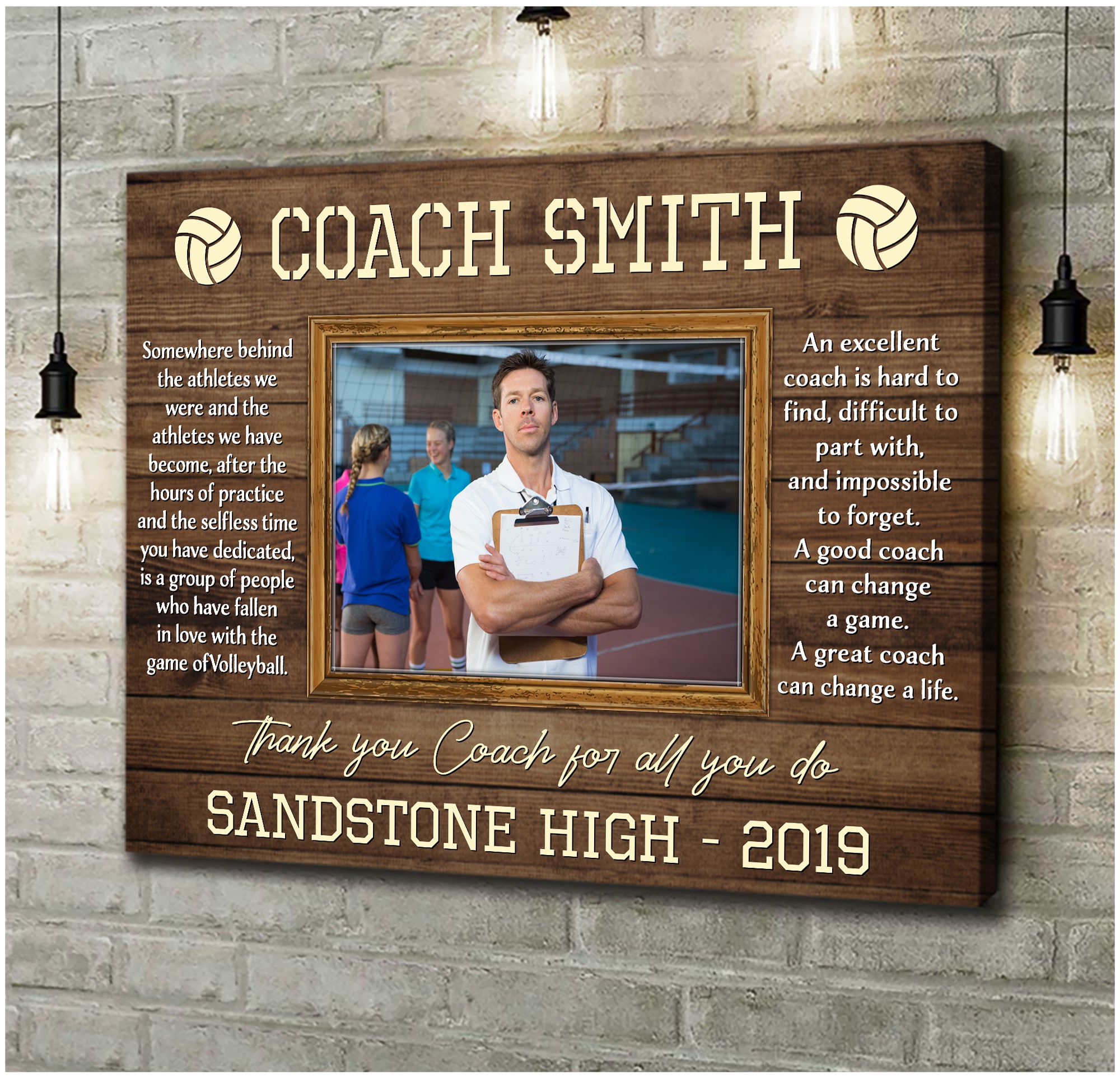 Gift for Volleyball Coach PRINT or CANVAS Volleyball Coach Gift  Personalized Coach's Gift Wall Art 