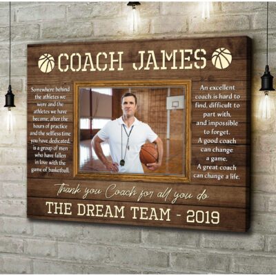 Personalized Gift Idea For Basketball Coach Thank Coach Canvas Print 01