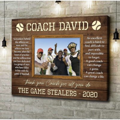 Personalized Gift Idea For Baseball Coach Thank Coach Canvas Print 01