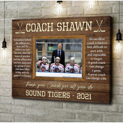 Personalized Gift Idea For Ice Hockey Coach Thank Coach Canvas Print 01