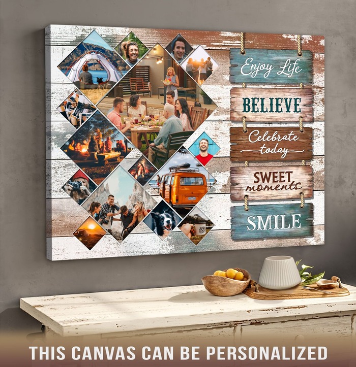 Christmas Gift Ideas For Grandma - Custom Photo Letter Canvas Print