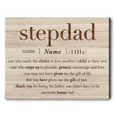 Personalized Gift For Stepdad Birthday Stepdad Present Definition Of Stepdad Canvas Print