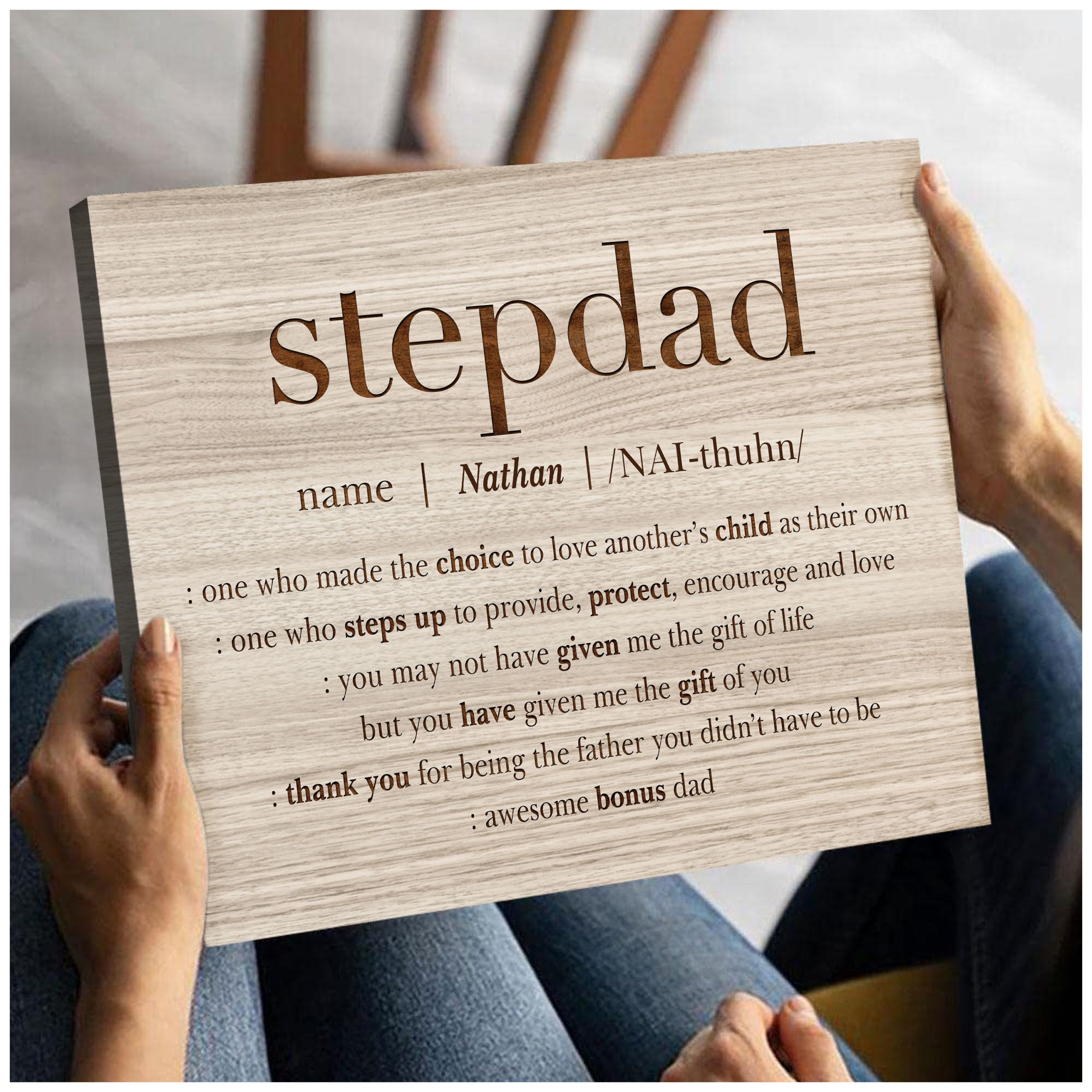 Personalized Gift For Stepdad Birthday Stepdad Present Definition Of Stepdad Canvas Print