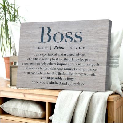 Gift Ideas For A Boss Who Is Leaving Birthday Gift Idea For Boss Personalized Boss Definition Canvas Print