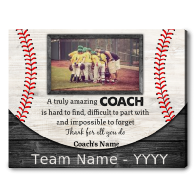 Custom Thank You Gift For Baseball Coach From Team Gift Idea For Coach Canvas