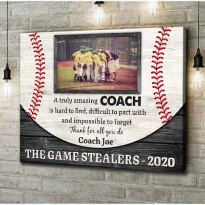Custom Thank You Gift For Baseball Coach From Team Gift Idea For Coach Canvas 01