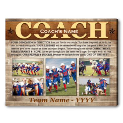 Customized Gift For Coach Coach Appreciation Thank You Gift Canvas Print