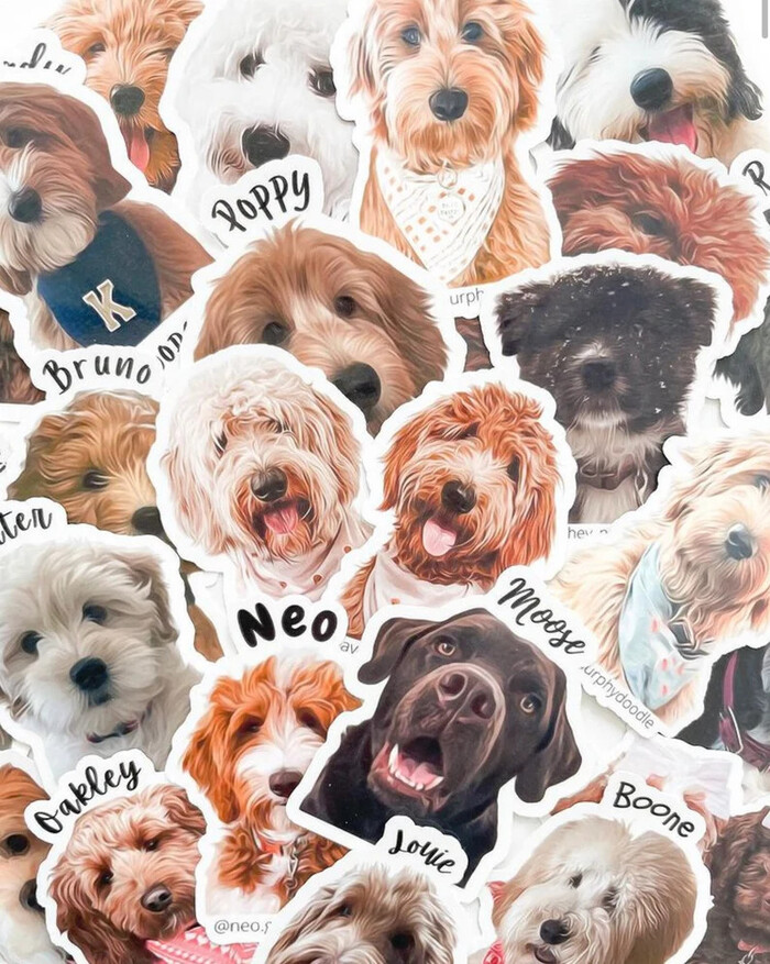 Personalized Dog Face Stickers - Gifts For Dog Lovers