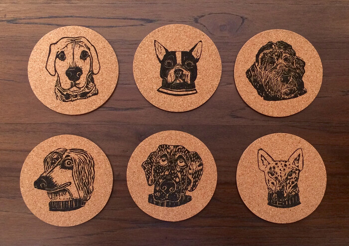 Cork Dog Coasters - Inexpensive Gifts For Dog Lovers