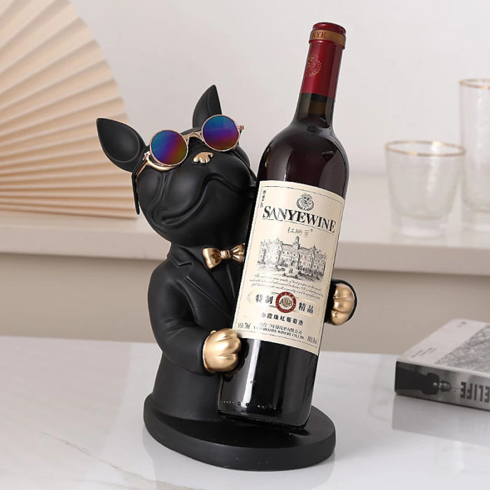 Wine Bottle Holder - Gifts For French Bulldog Lovers