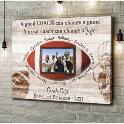 Custom Thank You Football Coach Gift End Season Gift For Mentor Canvas 01