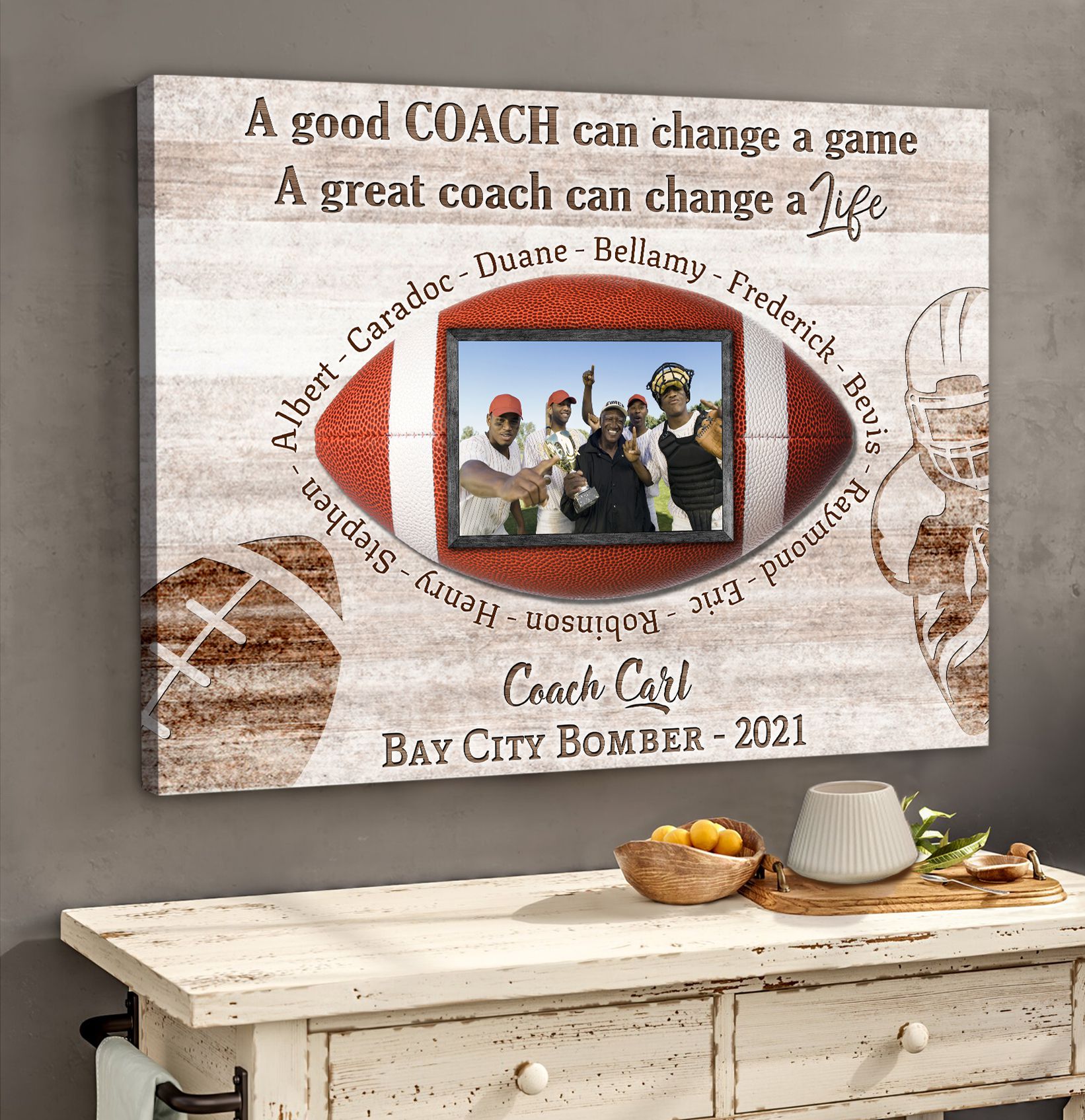 Personalized Gift Idea For Football Coach Thank You Football Coach - Main Image