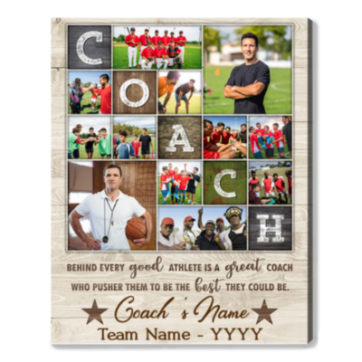 Custom Gift Idea For Coach From Team Thank You Canvas For Coach