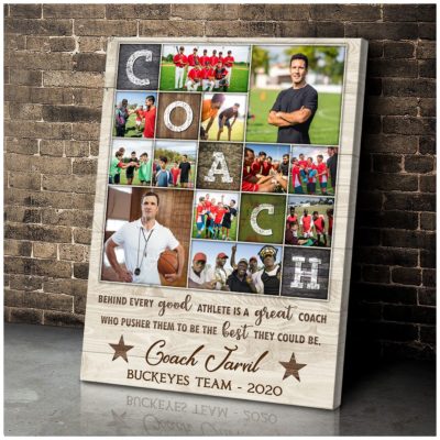 Custom Gift Idea For Coach From Team Thank You Canvas For Coach 01
