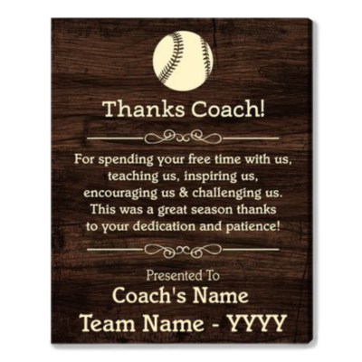 Custom Team Gift Idea For Coach Thank You Coach Canvas Print