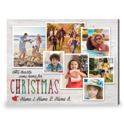 Personalized Xmas Gift Family Photo For Christmas Wall Art Canvas Print