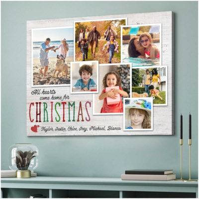 Personalized Xmas Gift Family Photo For Christmas Wall Art Canvas Print