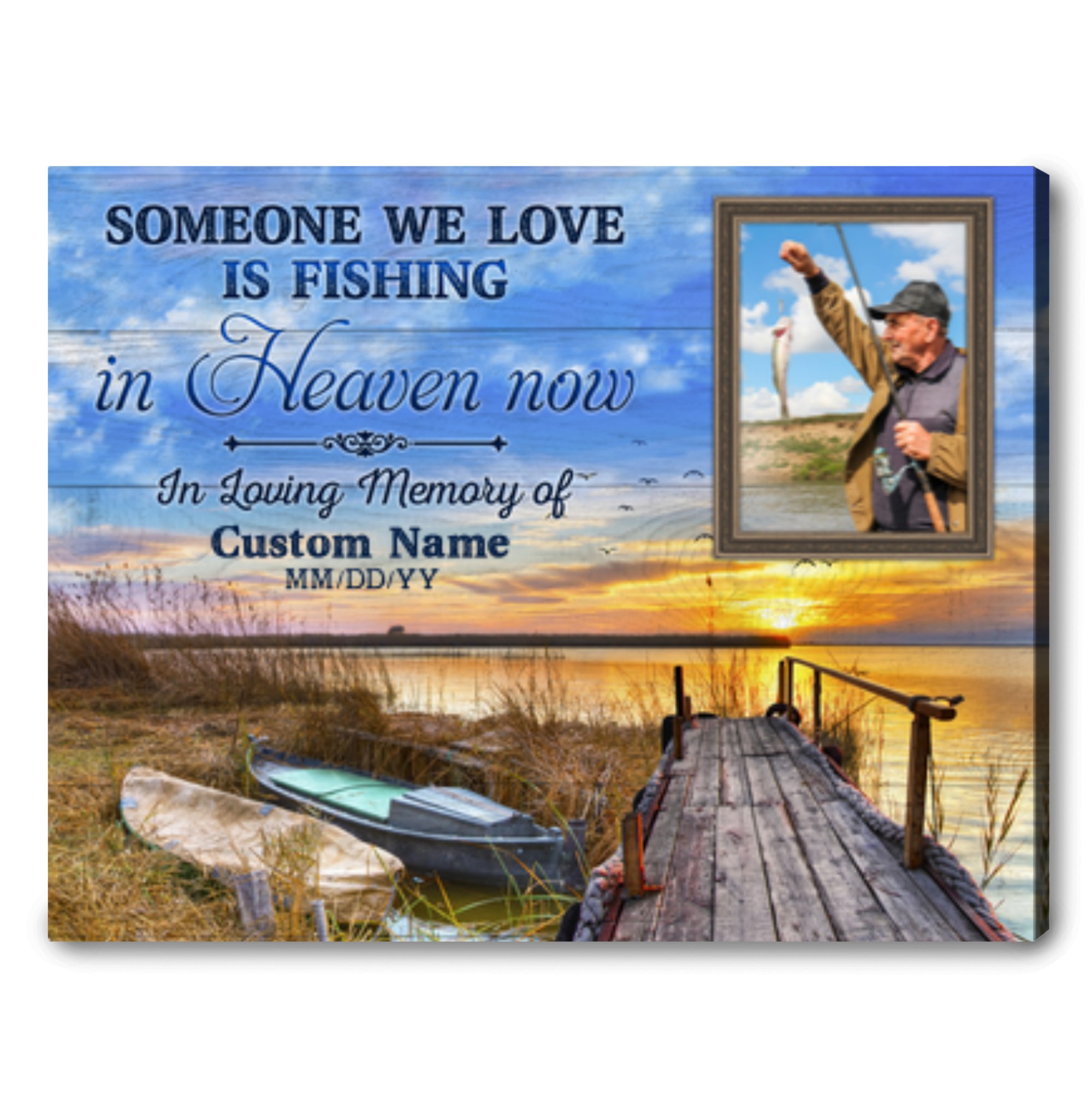 Fishing Memorial Gifts Personalized Gifts For Fisherman Memory Canvas Print