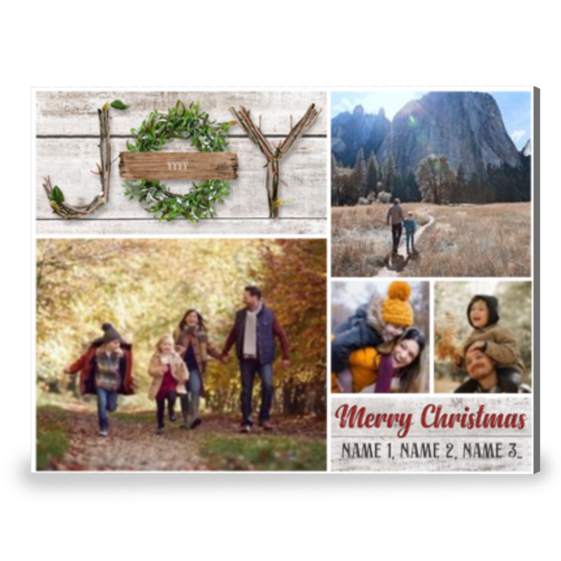 Joy Christmas Sign Personalized Xmas Family Gift Canvas Print