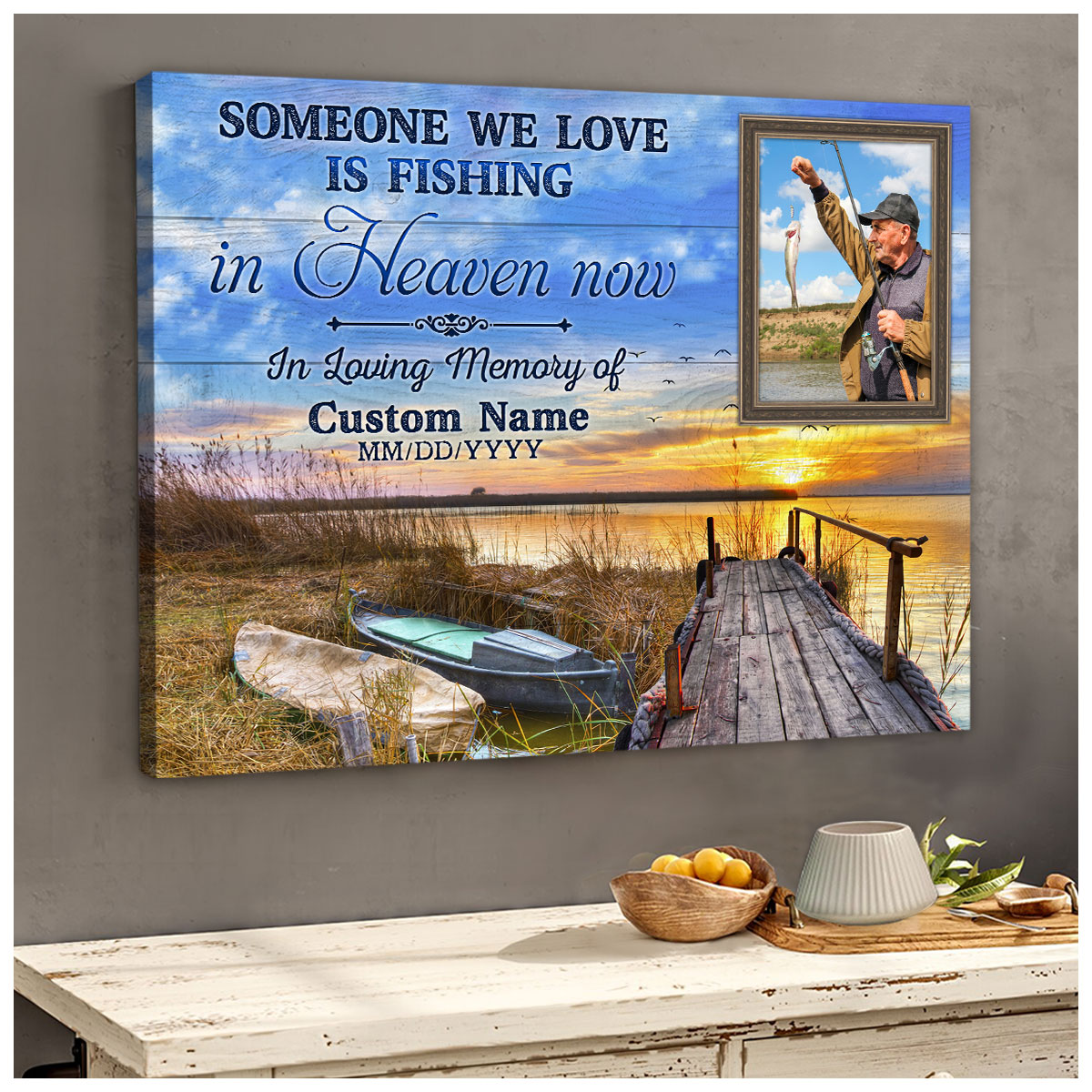 Fishing Memorial Gifts Personalized Gifts For Fisherman Memory Canvas Print  - Oh Canvas