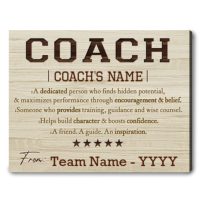 Custom Team Gift Idea For Coach Thank You Coach Canvas Print