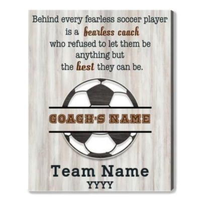 Custom Team Gift Idea For Soccer Coach Thank You Soccer Coach Canvas