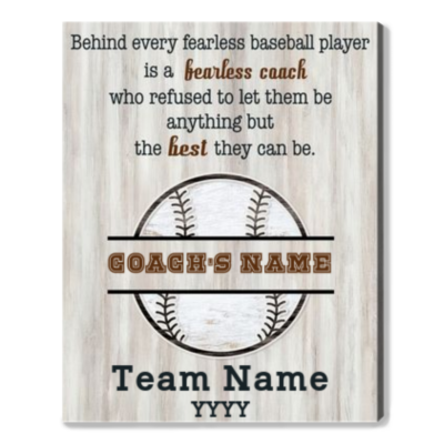Custom Team Gift Idea For Baseball Coach Thank You Baseball Coach Canvas