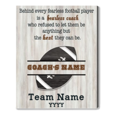 Custom Team Gift Idea For Football Coach Thank You Football Coach Canvas