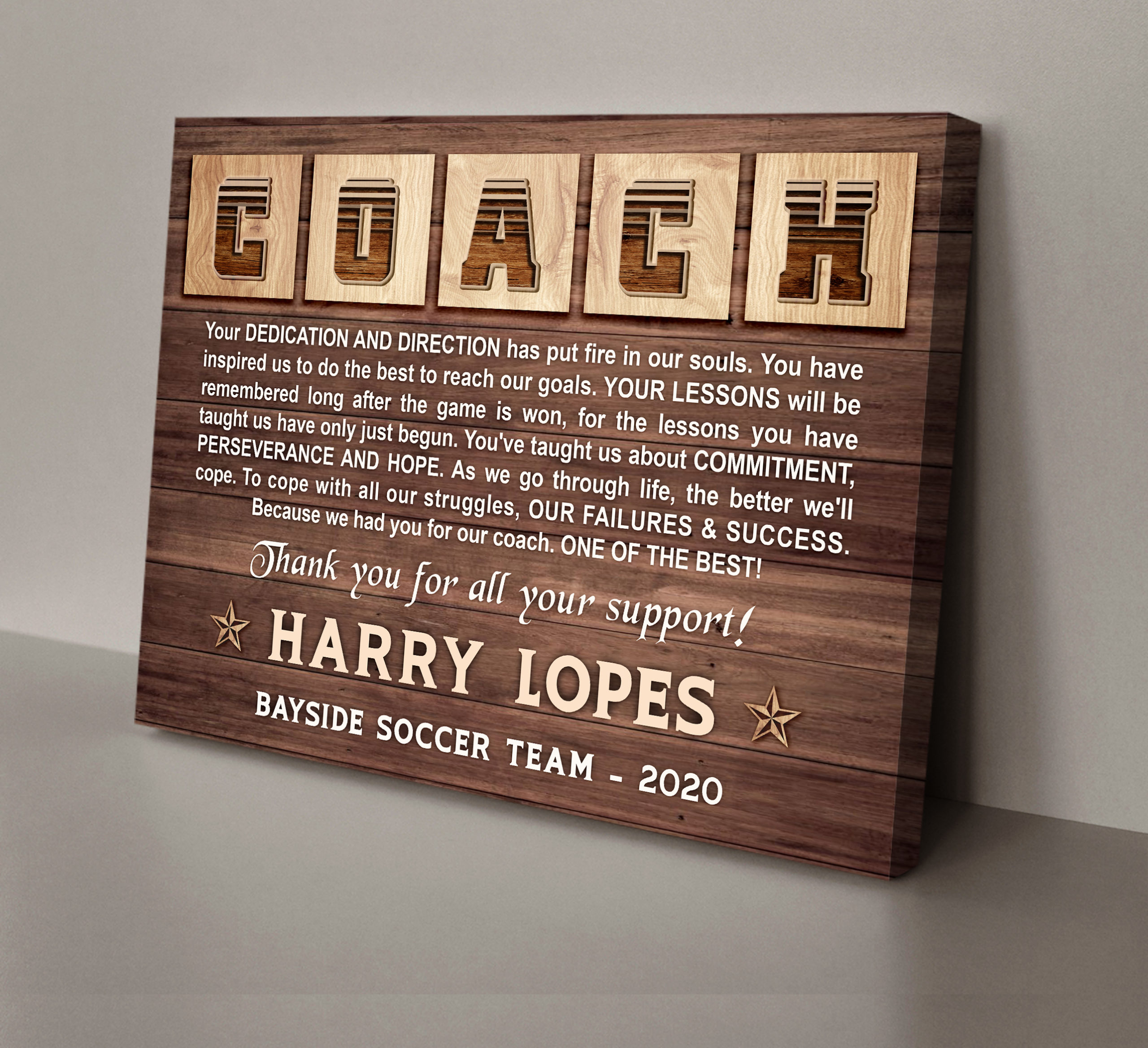 Custom Team Gift Idea For Coach Thank You Sport Coach Canvas 01