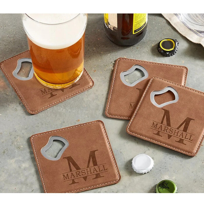 Personalized Beer Coasters With Bottle Openers - christmas gifts for dad from son