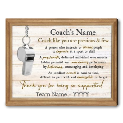 Custom Sport Coach Gift For End Of Season Appreciation Canvas For Coach