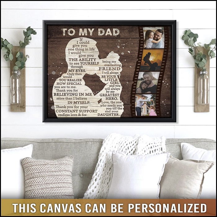 To My Dad Canvas Painting - Christmas ideas for dad from daughter