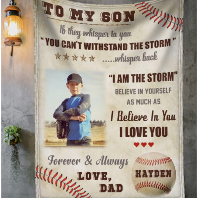 Personalized Blanket For Son Baseball Blanket Gift For Son From Mom 01