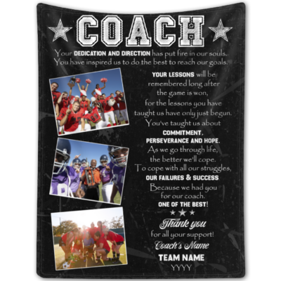 Personalized Sport Coach Blanket Coach Thank You Blanket Gift