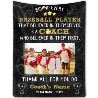 Custom Thank You Baseball Coach Blanket Sport Gift For Coach From Team