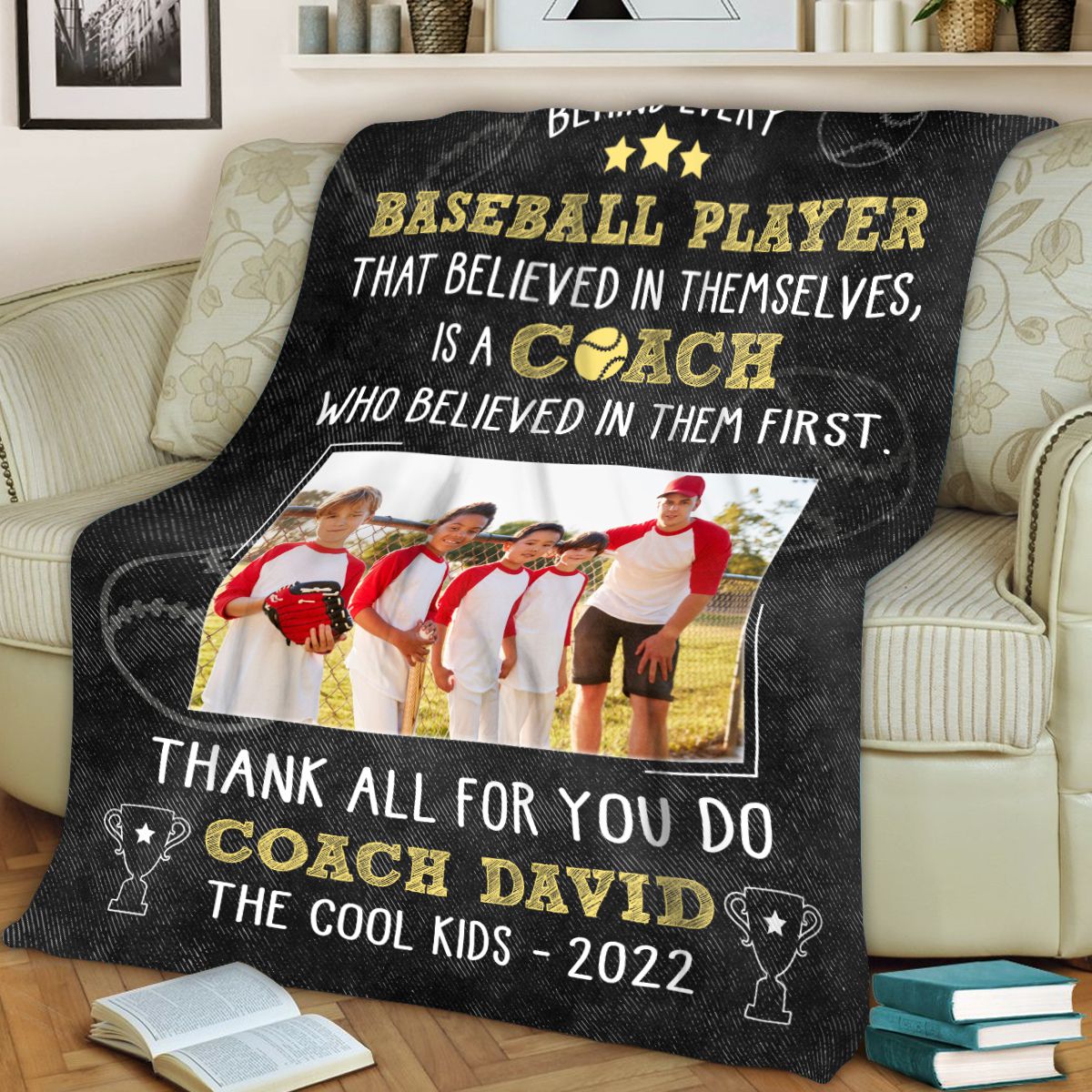 Custom Baseball Team Blanket